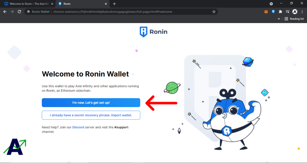 install ronin wallet - new user